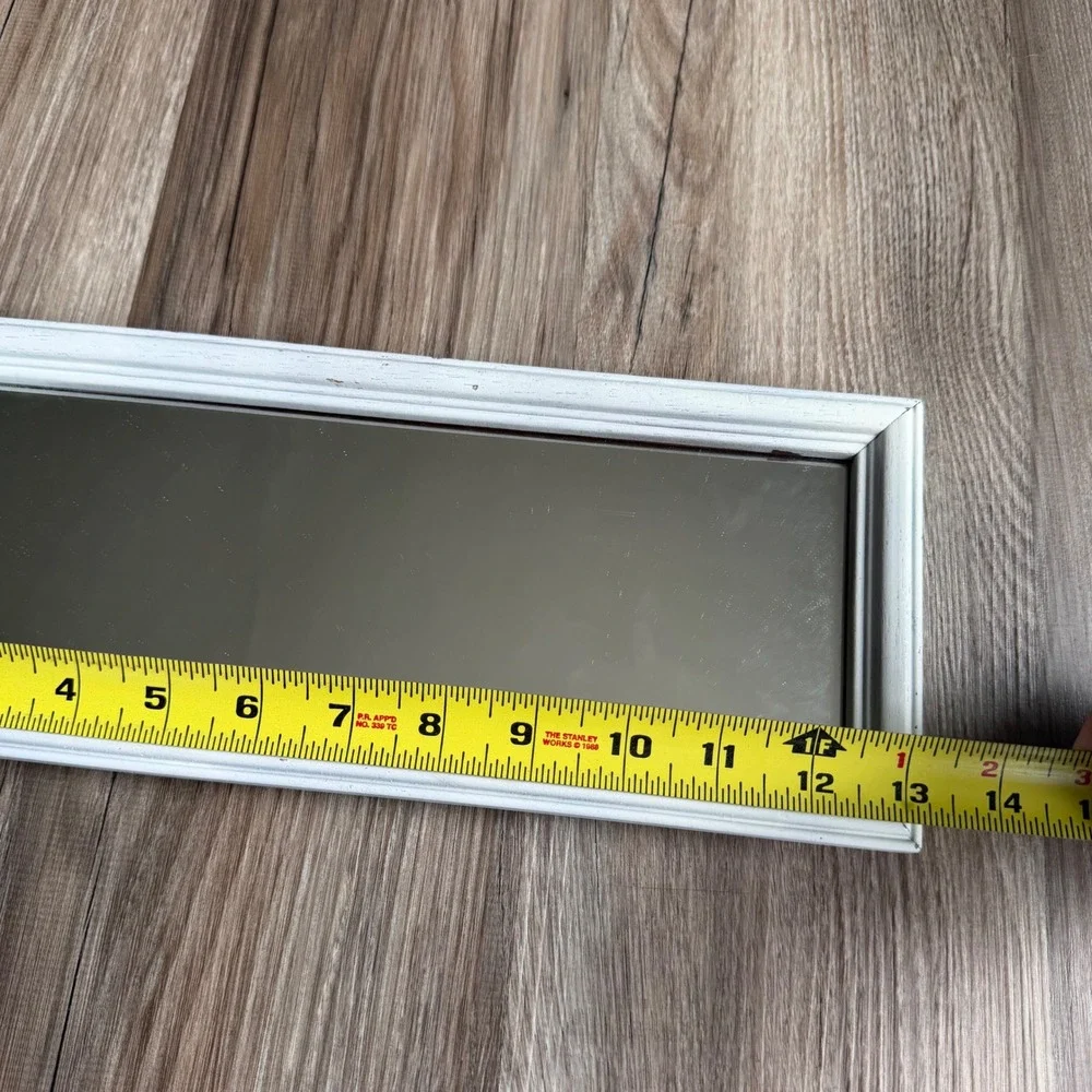 Vintage Distressed White Wood‎ Framed Wall Mirror Rectangular Farmhouse Decor